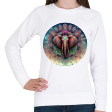 PRINTFASHION Elefánt - Női pulóver - Fehér női pulóver, kardigán