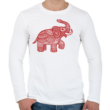 PRINTFASHION Elefánt - piros - Férfi hosszú ujjú póló - Fehér férfi póló
