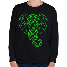 PRINTFASHION Elefánt vektor - Gyerek pulóver - Fekete gyerek pulóver, kardigán