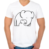 PRINTFASHION Elefántok - Férfi V-nyakú póló - Fehér