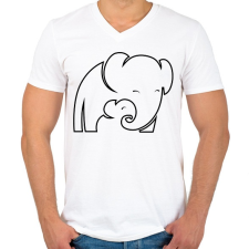 PRINTFASHION Elefántok - Férfi V-nyakú póló - Fehér férfi póló
