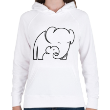 PRINTFASHION Elefántok - Női kapucnis pulóver - Fehér női pulóver, kardigán