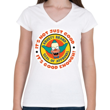 PRINTFASHION Elég jóó! - Női V-nyakú póló - Fehér női póló