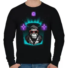 PRINTFASHION Elegancia - Férfi pulóver - Fekete férfi pulóver, kardigán
