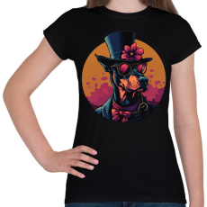 PRINTFASHION Elegáns Doberman - Női póló - Fekete