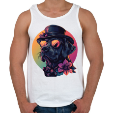 PRINTFASHION Elegáns Labrador - Férfi atléta - Fehér