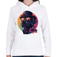 PRINTFASHION Elegáns Labrador - Női kapucnis pulóver - Fehér női pulóver, kardigán