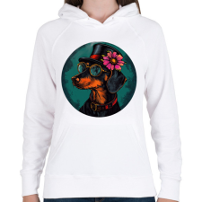 PRINTFASHION Elegáns Tacsi - Női kapucnis pulóver - Fehér női pulóver, kardigán