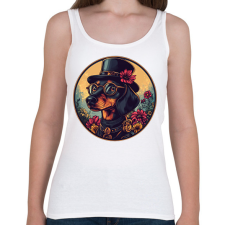 PRINTFASHION Elegáns Tacskó - Női atléta - Fehér női trikó