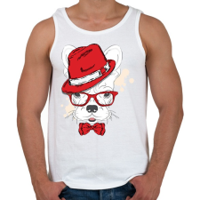 PRINTFASHION Elegant Bulldog - Férfi atléta - Fehér atléta, trikó