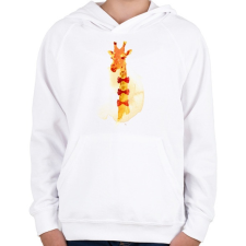 PRINTFASHION Elegant giraffe - Gyerek kapucnis pulóver - Fehér gyerek pulóver, kardigán