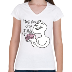 PRINTFASHION Elejtetted az agyad? - Női V-nyakú póló - Fehér