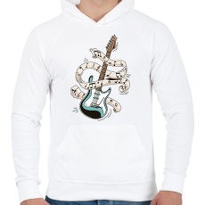 PRINTFASHION Elektromos gitár - Férfi kapucnis pulóver - Fehér