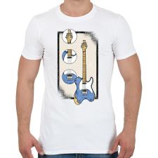 PRINTFASHION Elektromos gitár - Férfi póló - Fehér férfi póló