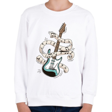 PRINTFASHION Elektromos gitár - Gyerek pulóver - Fehér gyerek pulóver, kardigán