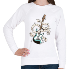 PRINTFASHION Elektromos gitár - Női pulóver - Fehér női pulóver, kardigán