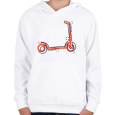 PRINTFASHION Elektromos roller - Gyerek kapucnis pulóver - Fehér