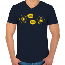 PRINTFASHION ELEKTRON - Férfi V-nyakú póló - Sötétkék férfi póló