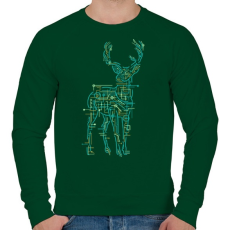PRINTFASHION Elektroszarvas - Férfi pulóver - Sötétzöld