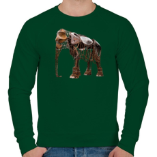 PRINTFASHION Elephant - Férfi pulóver - Sötétzöld