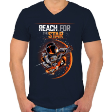 PRINTFASHION Elérni a csillagokat - Férfi V-nyakú póló - Sötétkék