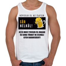 PRINTFASHION ÉLET SÖR NÉLKÜL - Férfi atléta - Fehér atléta, trikó