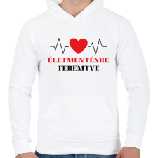 PRINTFASHION Életmentésre teremtve - Férfi kapucnis pulóver - Fehér férfi pulóver, kardigán