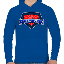 PRINTFASHION ÉLETMŰVÉSZ - Férfi kapucnis pulóver - Királykék férfi pulóver, kardigán