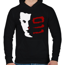PRINTFASHION Eleven 011 - Férfi kapucnis pulóver - Fekete férfi pulóver, kardigán