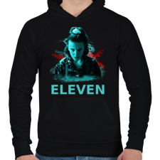 PRINTFASHION ELEVEN - Férfi kapucnis pulóver - Fekete férfi pulóver, kardigán