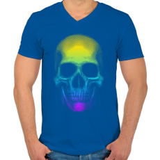 PRINTFASHION Eleven koponya - Férfi V-nyakú póló - Királykék