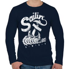 PRINTFASHION Elhajózni - Férfi hosszú ujjú póló - Sötétkék férfi póló