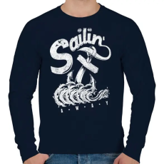 PRINTFASHION Elhajózni - Férfi pulóver - Sötétkék