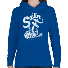 PRINTFASHION Elhajózni - Női kapucnis pulóver - Királykék