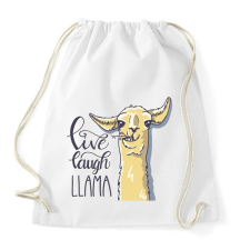 PRINTFASHION Élj, nevess, LLAMA - Sportzsák, Tornazsák - Fehér tornazsák
