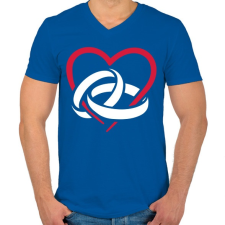 PRINTFASHION Eljegyzés - Férfi V-nyakú póló - Királykék férfi póló