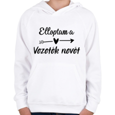 PRINTFASHION Elloptam a vezeték nevét - páros 1 - Gyerek kapucnis pulóver - Fehér