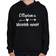 PRINTFASHION Elloptam a vezeték nevét - páros 2 - Gyerek kapucnis pulóver - Fekete