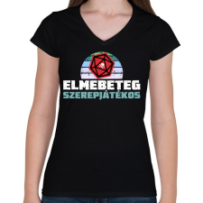 PRINTFASHION Elmebeteg szerepjátékos - Női V-nyakú póló - Fekete női póló