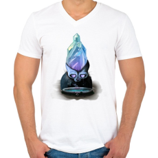 PRINTFASHION Elmerengő koponya - Férfi V-nyakú póló - Fehér