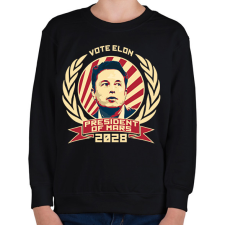 PRINTFASHION Elon Mars elnök - Gyerek pulóver - Fekete gyerek pulóver, kardigán