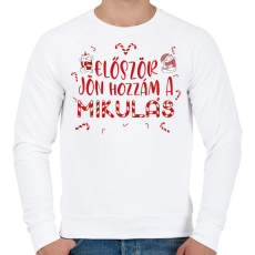 PRINTFASHION Először jön hozzám a Mákulás - Férfi pulóver - Fehér