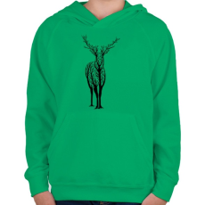 PRINTFASHION Élővilág - Gyerek kapucnis pulóver - Zöld