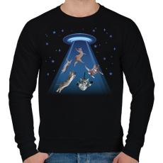 PRINTFASHION Elrabolt cicák - Férfi pulóver - Fekete