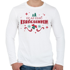 PRINTFASHION Első Karácsonyom - Férfi hosszú ujjú póló - Fehér