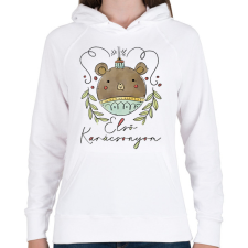 PRINTFASHION Első karácsonyom - Női kapucnis pulóver - Fehér női pulóver, kardigán