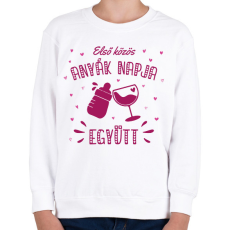 PRINTFASHION Első közös anyák napja - Gyerek pulóver - Fehér
