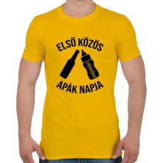 PRINTFASHION Első közös apák napja - Férfi póló - Sárga