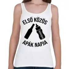 PRINTFASHION Első közös apák napja - Női atléta - Fehér női trikó