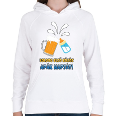 PRINTFASHION Első közös apák napja! - Női kapucnis pulóver - Fehér